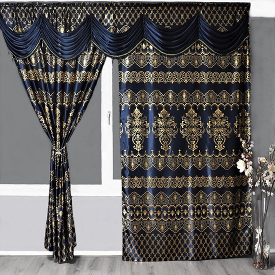 Nouveau rideau de couleur Blauw Lambbreak prêt à l'emploi - Rideau design 2  pièces en... | bol.com