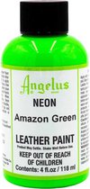 Angelus Leather Acrylic Paint - peinture textile pour tissus cuir - base acrylique - 118ml - Neon - Amazon Green