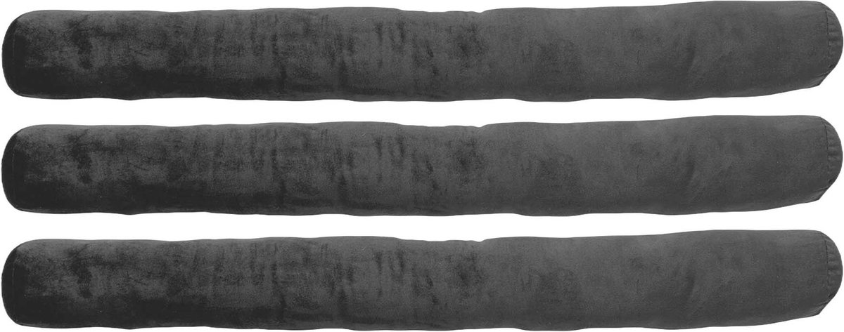 Set van 3 - Dutch Decor FINN - Tochtstopper Charcoal Gray 90x10 cm - grijs - Tochtrol voor binnen - Tochthond - Tochtkussen - 90CM - Soepel van vorm & Lichtgewicht