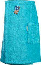ARTG® Towelzz - Sauna Kilt - Heren -  met klittenband - Aqua Blue - ( tot 150 cm heupomvang )