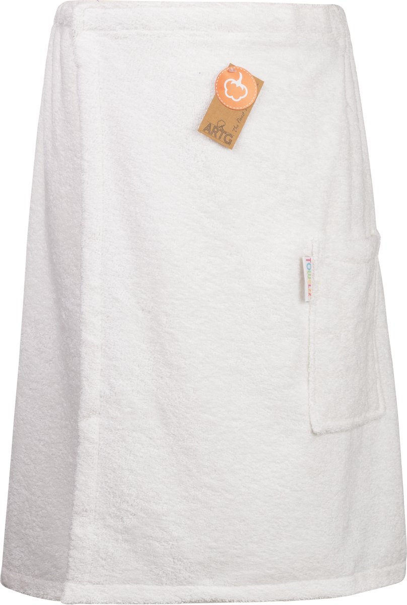 ARTG® Towelzz - Sauna Kilt - Heren - met klittenband - Wit - White - (tot 150 cm heupomvang)