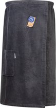 ARTG® Towelzz - Sauna Kilt - Dames - met Klittenband - Donkergrijs - Graphite - (borstomvang tot 135 cm)