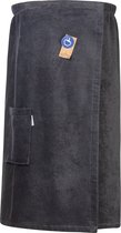 ARTG® Towelzz - Sauna Kilt - Dames - met Klittenband - Donkergrijs - Graphite - (borstomvang tot 135 cm)