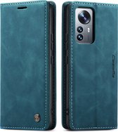 CaseMe - Hoesje geschikt voor Xiaomi 12 Pro - Wallet Book Case - Magneetsluiting - Blauw