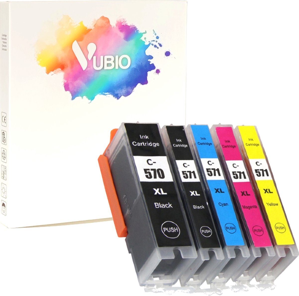 VUBIO 570XL 571XL Cartridges Geschikt Voor Canon Printer 5 Inktpatronen