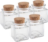 30 x morceaux de petits verres thème mariage merci bouteilles / bocaux 4 x 6 cm avec bouchon liège