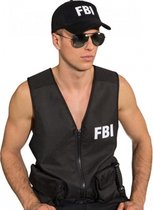 Set van 2x stuks politie FBI verkleed pet zwart voor volwassenen - Carnaval hoeden