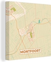 Tableau sur toile Montfoort - Plan d'étage - Carte - Plan de la ville - 20x20 cm - Décoration murale