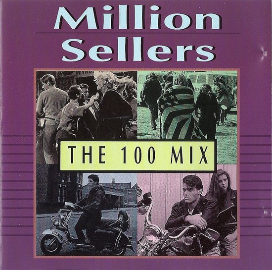 Albumhoes met de titel 'Million Sellers The 100 Mix'. Bevat vier foto's van jongeren.