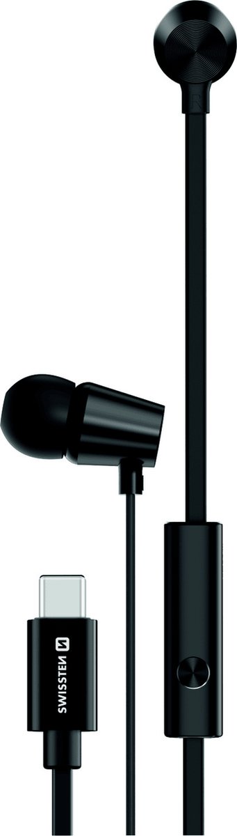 Swissten YS500 In-Ear Bluetooth Oordopjes - USB-C aansluiting - Zwart