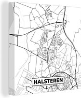 Tableau sur toile City Map - Halsteren - Plan d'étage - Carte - 20x20 cm - Décoration murale