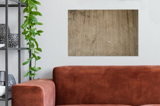 Peinture sur toile murale - Zwart - Beige - Structure - 60x40 cm - Décoration murale