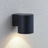 Lindby - LED wandlamp buiten - 1licht - drukgegoten aluminium, getemperd glas - H: 10.5 cm - antraciet (RAL 7016) - Inclusief lichtbron