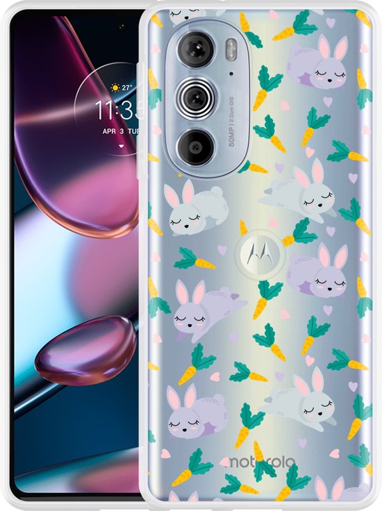 Cazy Hoesje geschikt voor Motorola Edge 30 Pro - Funny Rabbit | bol