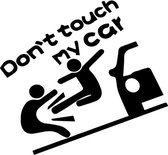 Don't touch my car kick auto stickers - Laptop sticker - Auto accessories - Sticker volwassenen - 21 x 18 cm - Zwart - 223