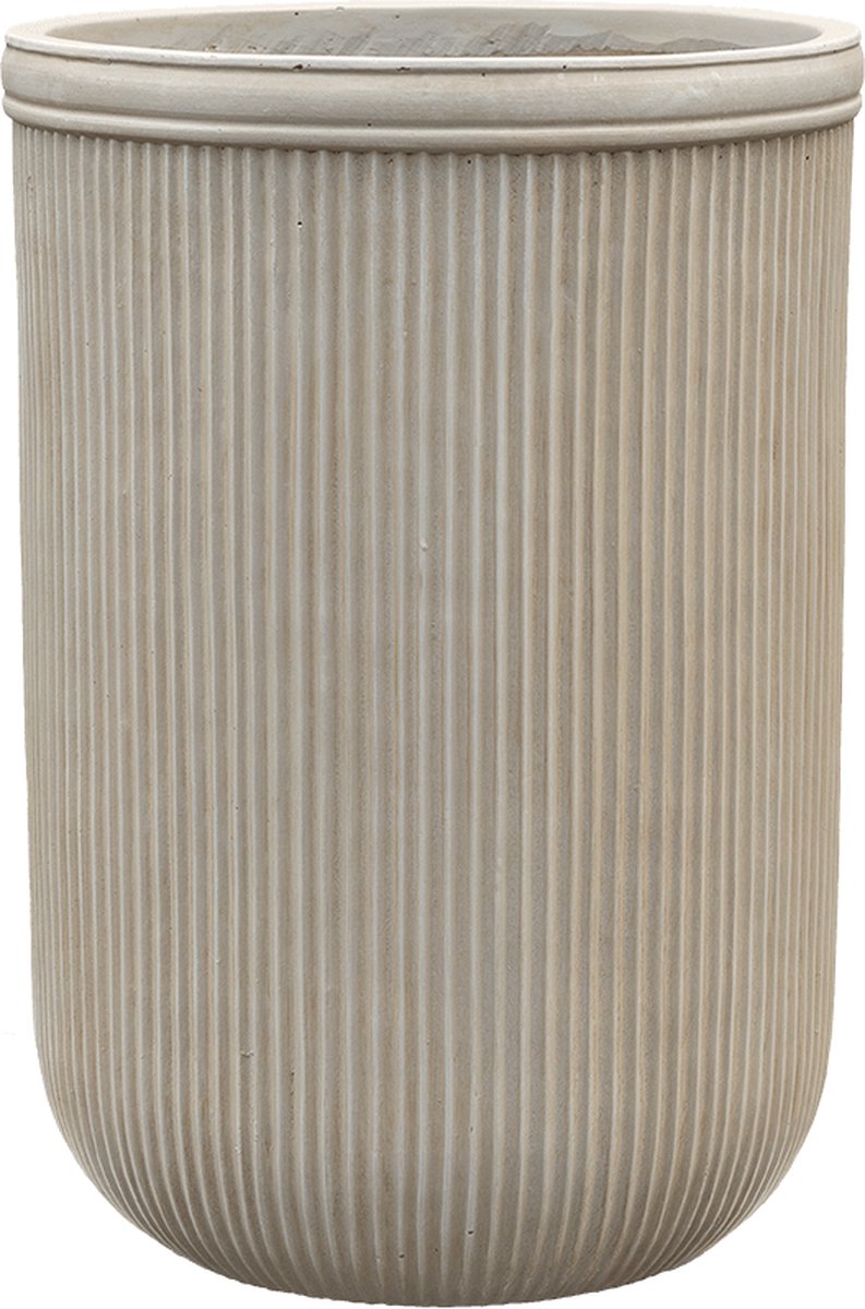 Baq Plantenbak Vertical Rib Cylinder Rib Beige D 45 cm H 65 cm Opening 41 cm