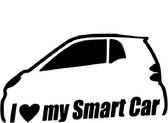 I love my smart sticker voor op de auto - Auto stickers - Auto accessoires - Stickers volwassenen - 28 x 14 cm - Zwart - 214