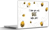 Laptop sticker - 15.6 inch - Get well soon - Quote - Dieren - Bee - 36x27,5cm - Laptopstickers - Laptop skin - Cover