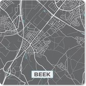 Muismat Klein - Beek - Blauw - Plattegrond - Stadskaart - Kaart - 20x20 cm