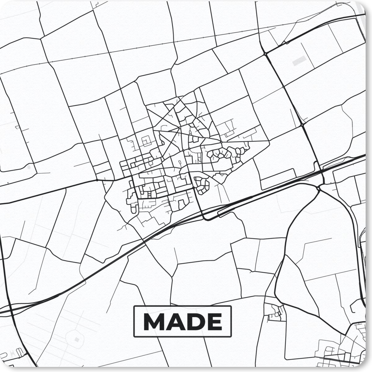 Muismat 20x20 cm - Mousepad Plattegrond - Nederland - Kaart - Stadskaart - Made - Muismatten - Stadskaart