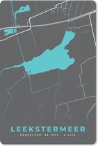 Muismat - Mousepad - Stadskaart - Plattegrond - Friesland - Kaart - Leekstermeer - Nederland - 40x60 cm - Muismatten