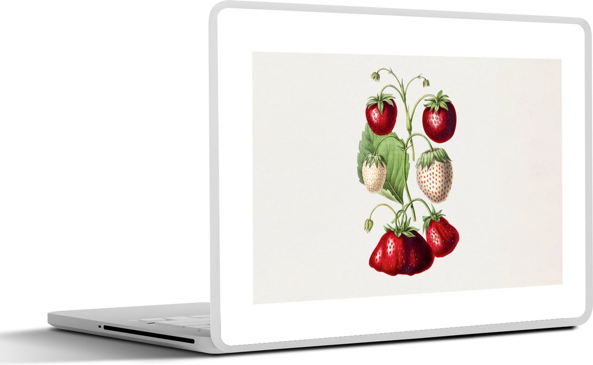 Laptop sticker - 17.3 inch - Aardbeien - Fruit - Gezond - 40x30cm - Laptopstickers - Laptop skin - Cover