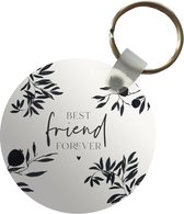 Porte-clés - BFF - Best ami pour toujours - Amitié - Citations - Proverbes - Plastique - Rond - Cadeaux à distribuer
