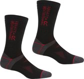 Regatta, Chaussettes de marche en laine 2 paires, Zwart/ Rouge, Taille 39/42