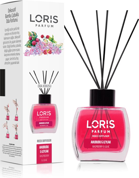 LORIS - Parfum - Geurstokjes - Huisgeur - Huisparfum - Raspberry & Lilac - 120ml