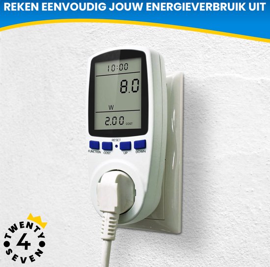 Prise wattmètre avec compteur de puissance et consommation des kW et kWh  EDF.