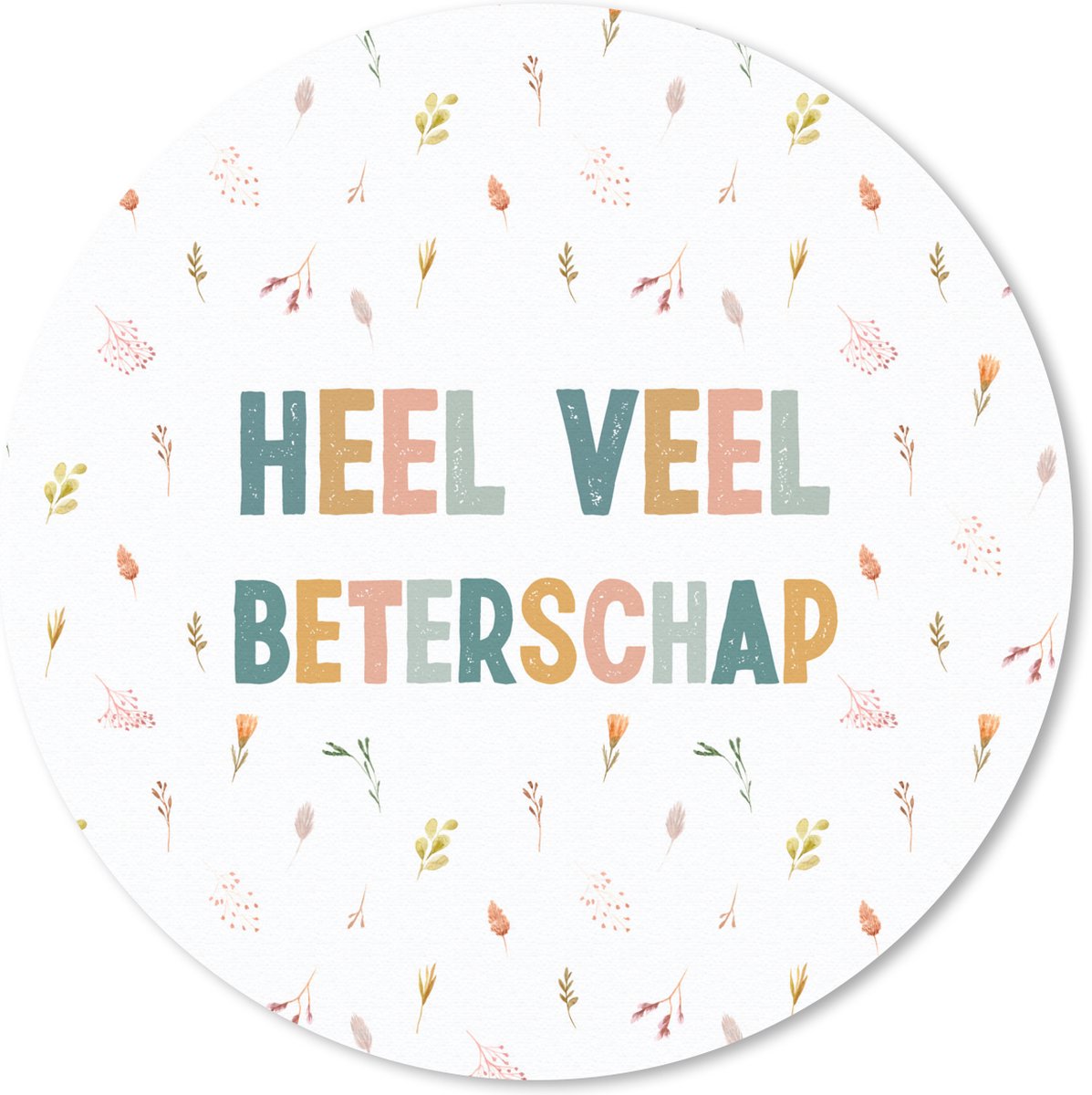 Muismat rond 50x50 cm - Mousepad Beterschap - Quotes - Bloem - Pastel - Ronde muismatten