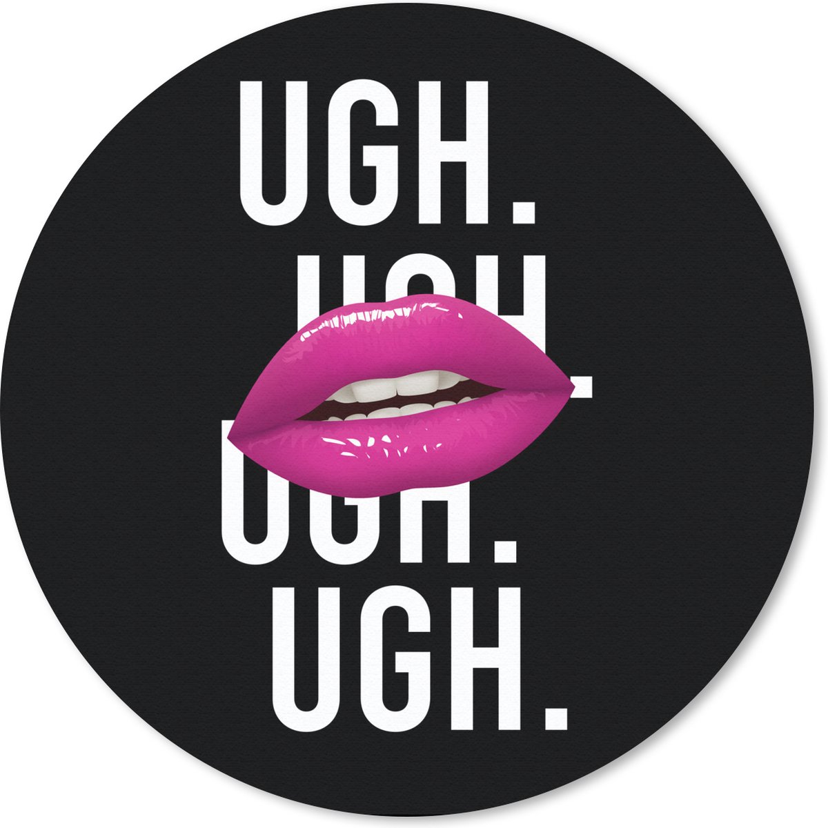 Muismat rond 40x40 cm - Mousepad Kinderen - Quotes - Roze - Ronde muismatten