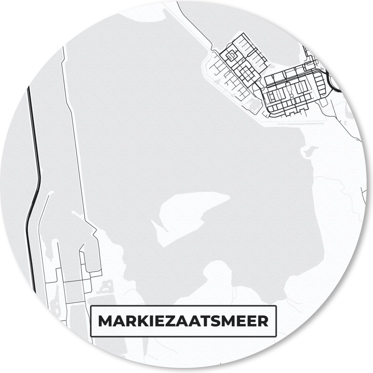 Muismat rond 20x20 cm - Mousepad Plattegrond - Kaart - Stadskaart - Markiezaatsmeer - Nederland - Ronde muismatten - Stadskaart