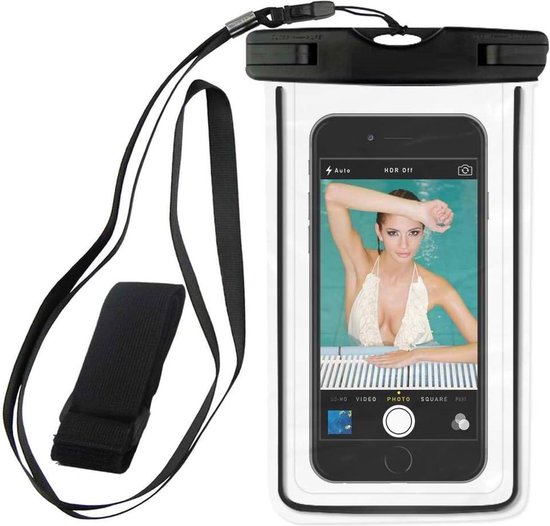 Coque de téléphone étanche avec cordon et airbag - Flottant - IPX8 jusqu'à 30 mètres étanche - Universel pour iPhone 12, 13 Pro Max, Samsung S22 Ultra, Samsung S21, A52, A53, A51, OnePlus 9