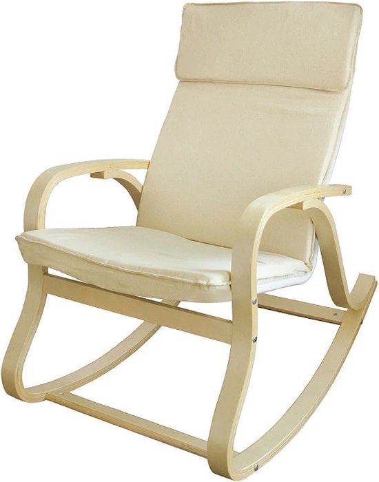 Mara Relaxfauteuil - Schommelstoel - Relaxstoel - Comfortabel - Beige - 90 x 65 x 96 cm