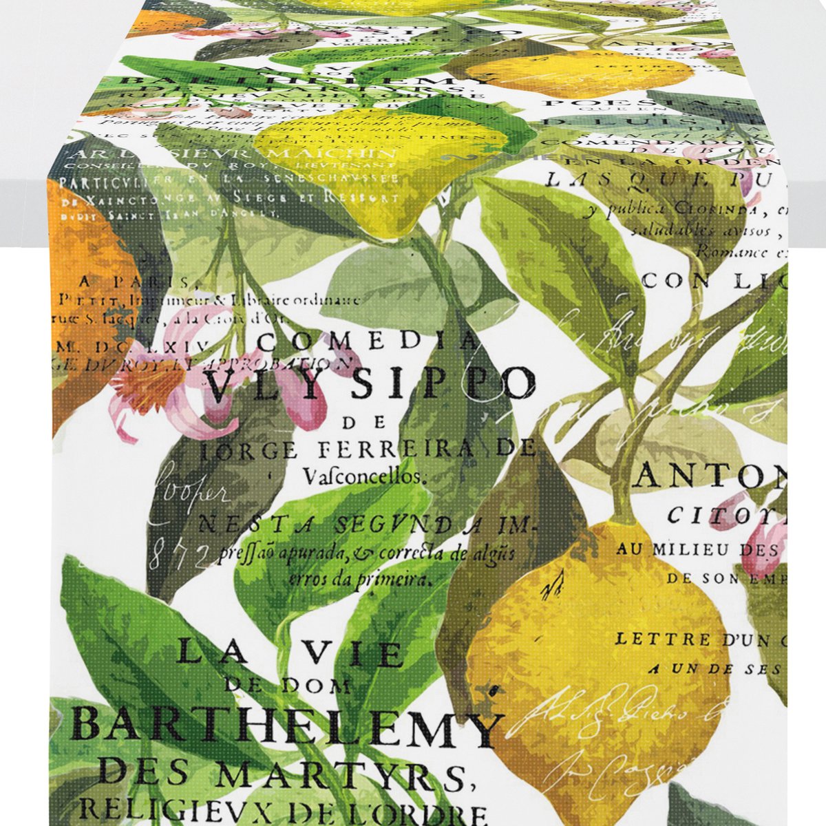 Tafelloper citrus - 140 x 48 cm - 100% katoen - apelt