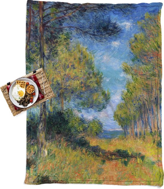 Waterdicht Picknickkleed - Geschikt als Strandlaken / Strandmat - Pad bij Varengeville - Schilderij van Claude Monet - 150x200 cm - Vloerkleed...