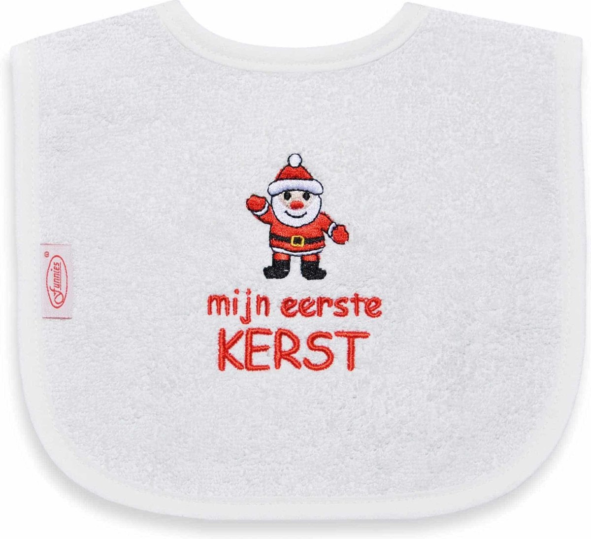 Goedkoopste Funnies geborduurd tekst slabbetje Mijn eerste kerst