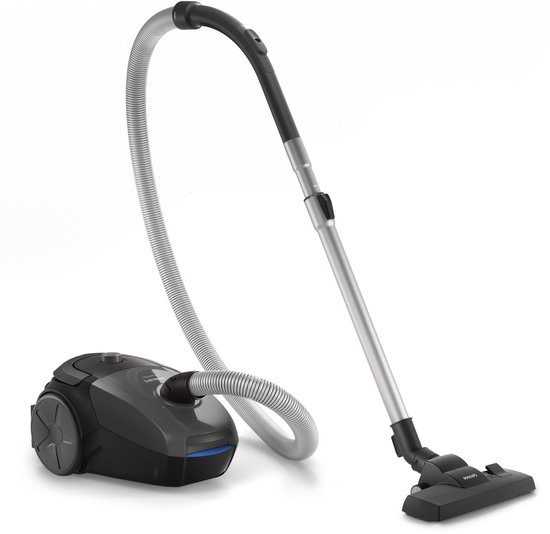 Philips Stofzuiger met Zak PowerGo FC8244/09 - 900W Motor - Lang Snoer - Alle Vloertypen - Multifunctionele Zuigmond - Grijs