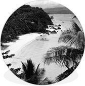 WallCircle - Wandcirkel ⌀ 90 - Groene natuur en witte stranden op het eiland Boracay - zwart wit - Ronde schilderijen woonkamer - Wandbord rond - Muurdecoratie cirkel - Kamer decoratie binnen - Wanddecoratie muurcirkel - Woonaccessoires