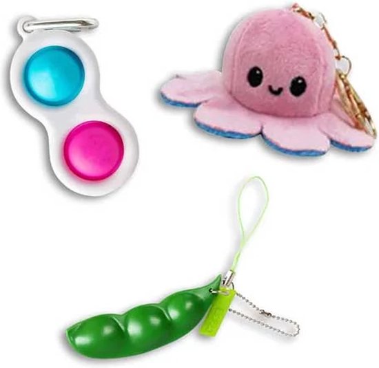 Productiviteit Auroch vreemd Sleutelhanger toys pakket | onder de 15 euro | pop it | mood octopus |  bol.com