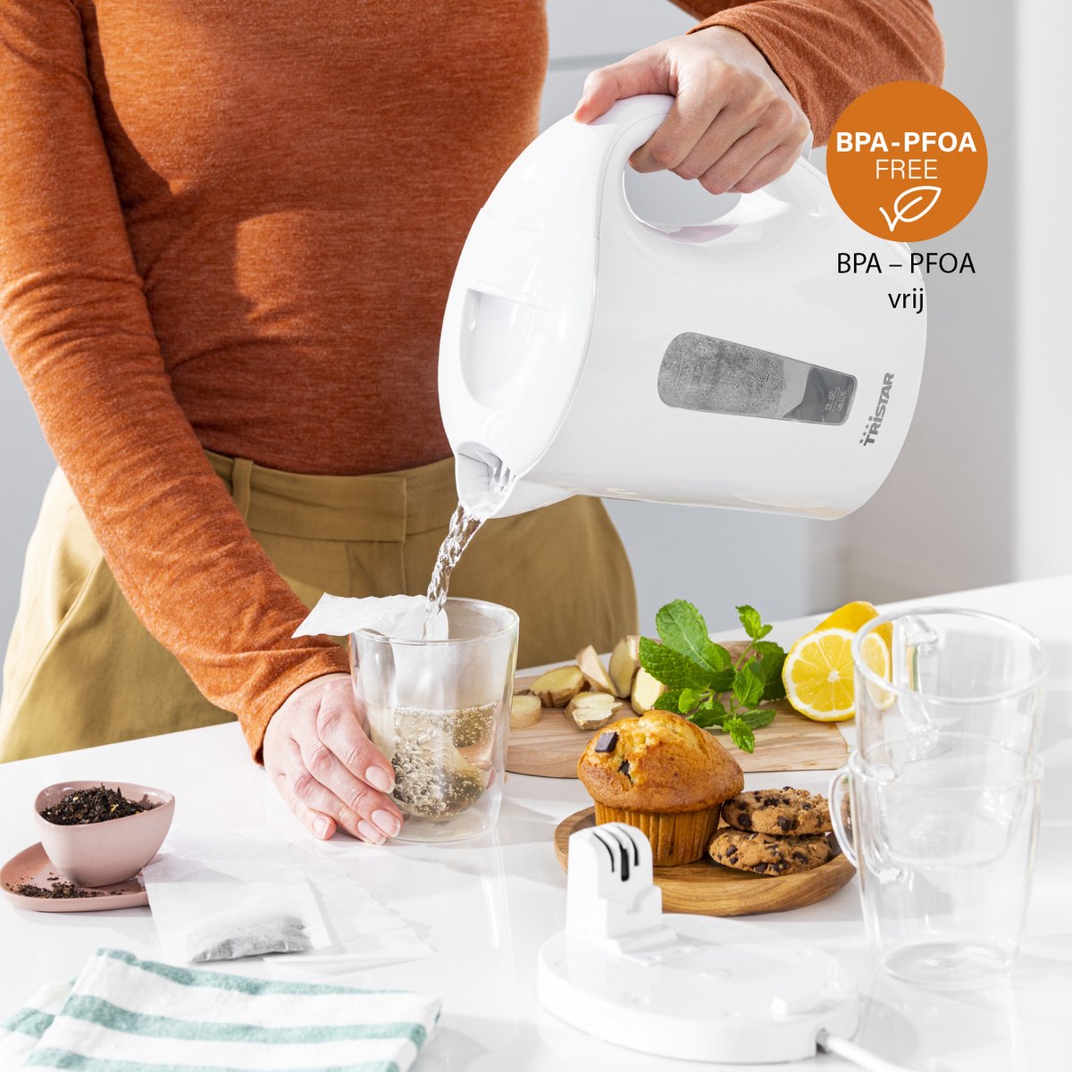 Tristar Waterkoker WK-3380 - 2200W - 1,7L - Automatisch uitschakelen - Wit — afbeelding 3