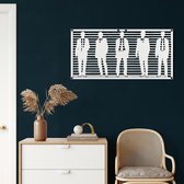 Wanddecoratie | Mannenmode / Men Fashion| Metal - Wall Art | Muurdecoratie | Woonkamer |Wit| 90x44cm