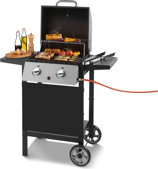 GrillMeister-gas bbq- barbecue-met zijbrander-met wielen-hoge kwaliteit - barbecues