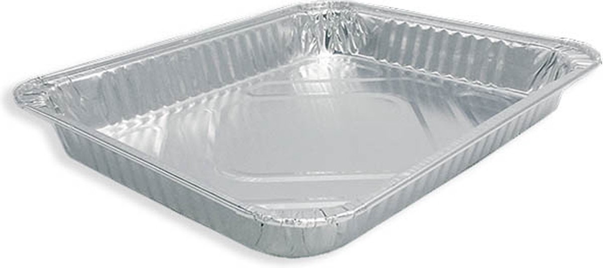 Rechthoekige aluminium voedsel container, 315 x 258 x 45 mm - 20 containers
