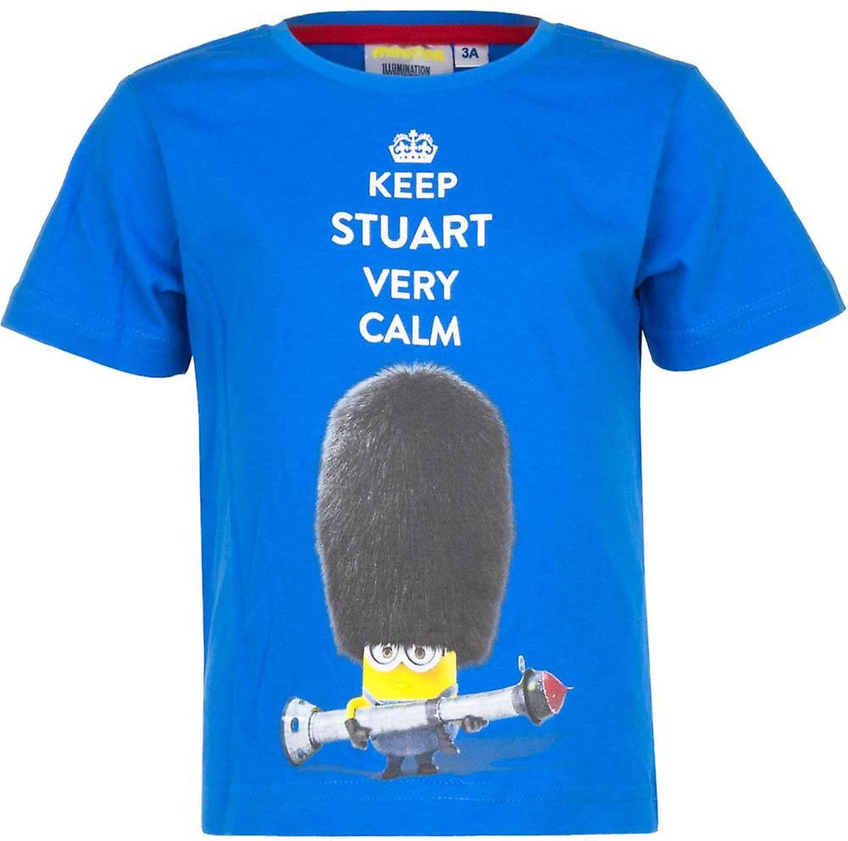The Minions - blauw t-shirt - keep Stuart very calm - maat 98