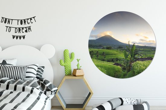 WallCircle - Cercle mural ⌀ 120 - Indonésie - Berg - Riz - Tableaux ronds salon - Plaque murale ronde - Cercle de Décoration murale murale - Décoration de chambre à l'intérieur - Cercle Décoration murale - Accessoires de maison XXL
