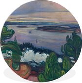 WallCircle - Wandcirkel ⌀ 120 - Treinrook - Edvard Munch - Ronde schilderijen woonkamer - Wandbord rond - Muurdecoratie cirkel - Kamer decoratie binnen - Wanddecoratie muurcirkel - Woonaccessoires XXL