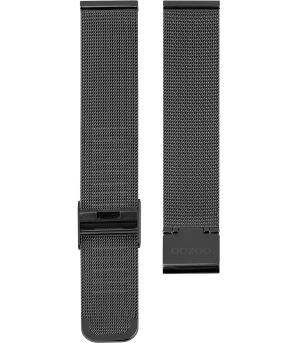 OOZOO horlogeband Milanees-Mesh edelstaal titaniumkleurig 14mm