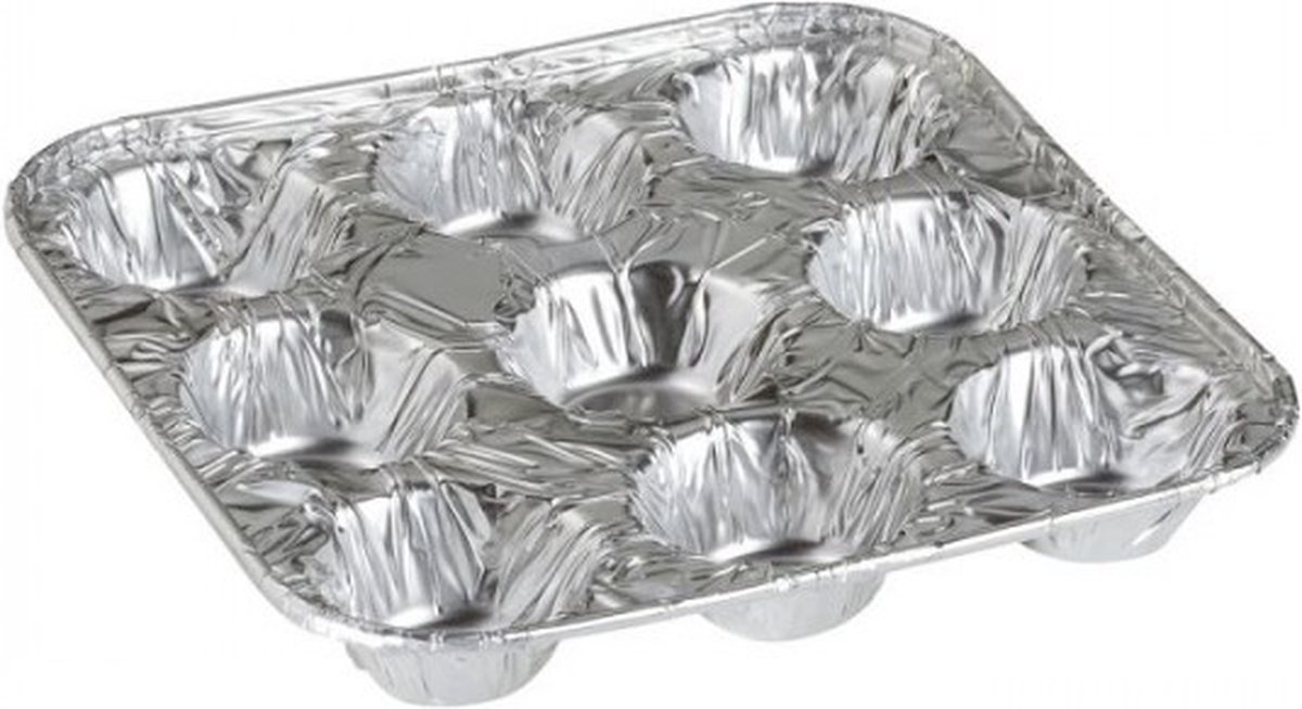 Mini muffins vormen uit aluminium - 9 muffins - 20 containers